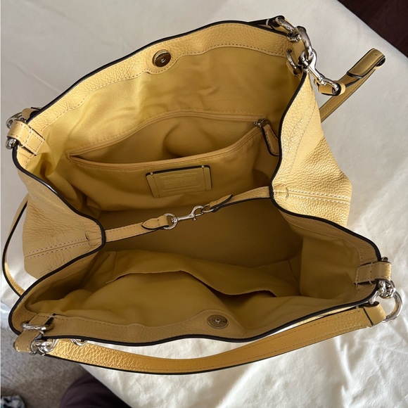 Coach Soft Yellow Leather Shoulder Bag - Picture 8 of 16